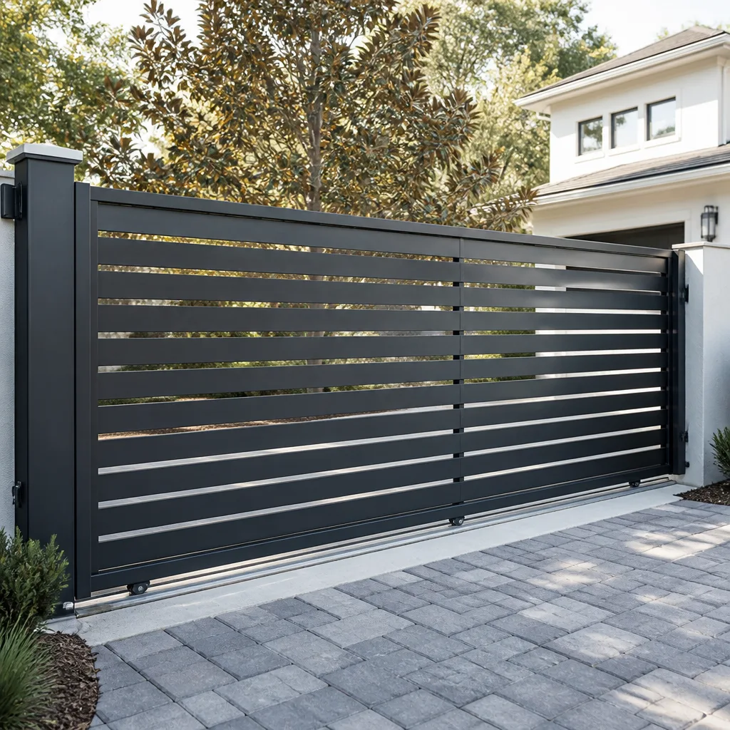 Sliding driveway gates